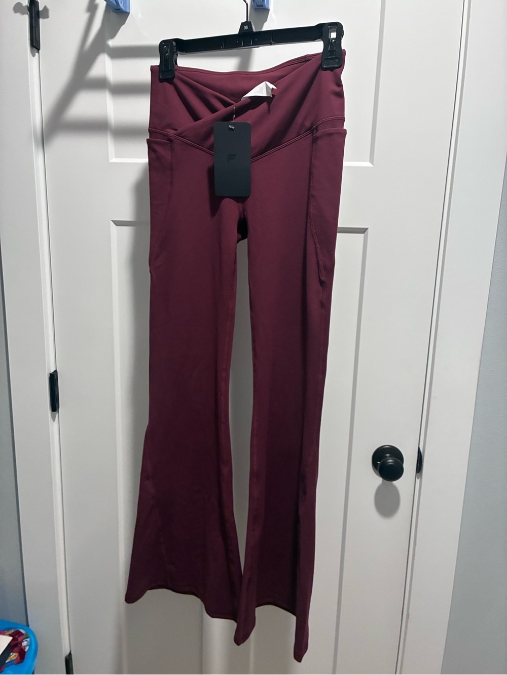 Fabletics Wine Flare Leggings with V-Waist